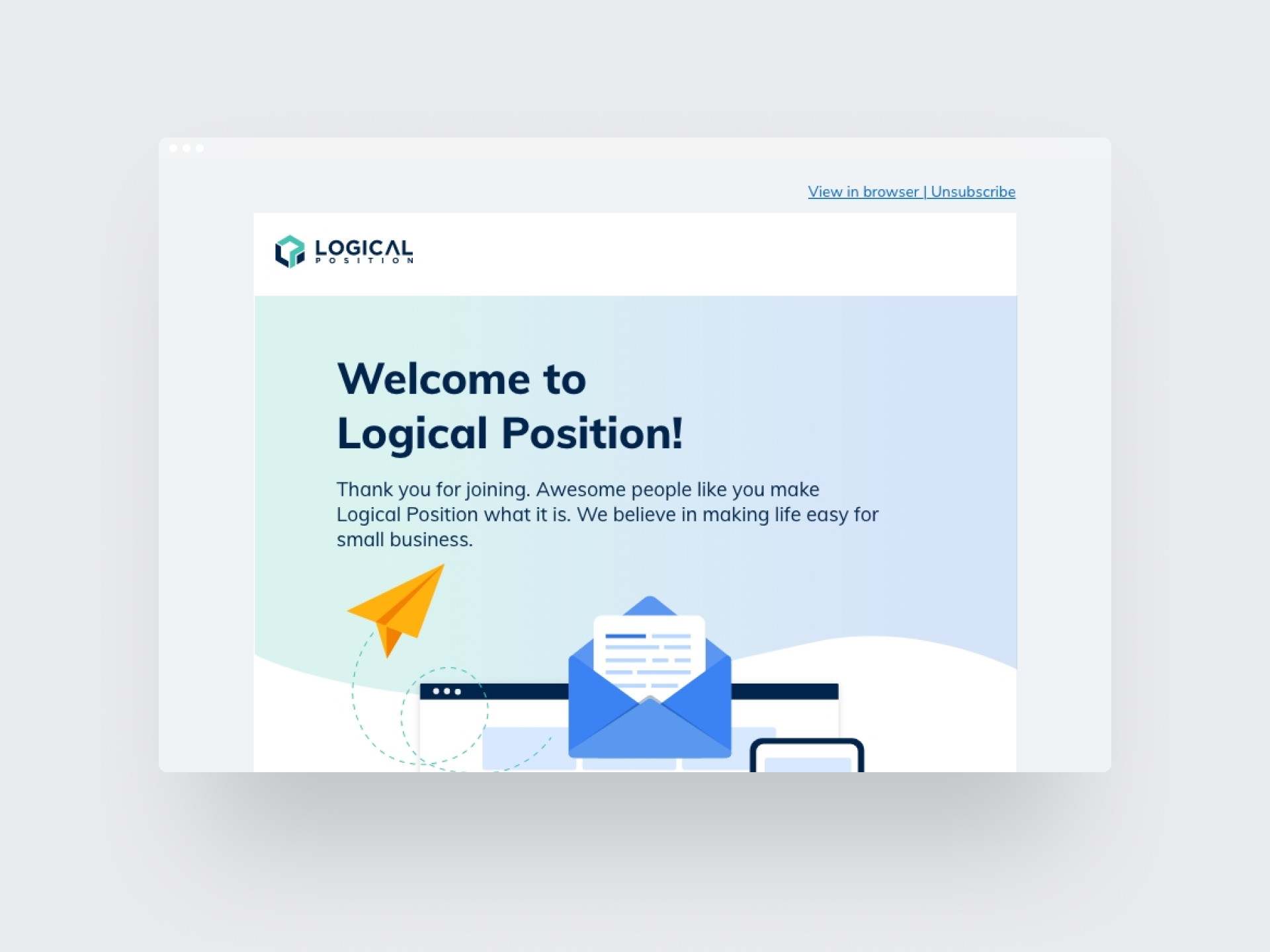 Logical Position Welcome Email